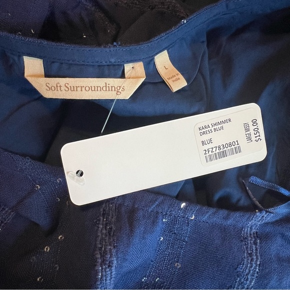 Soft Surroundings NWT $150 Kara Shimmer Tiered Sequin Maxi Dress Size M - Picture 10 of 11